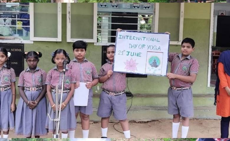 Celebrating International Yoga Day at Ellen Sharma Group of Schools